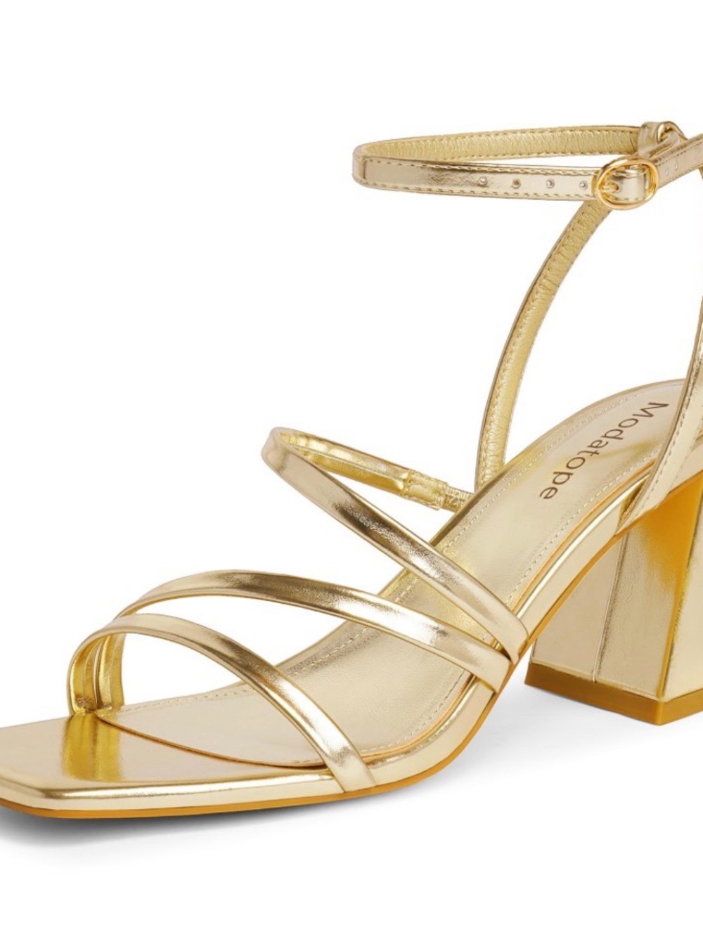 Metallic Gold Strappy Women's Sandals